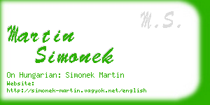 martin simonek business card